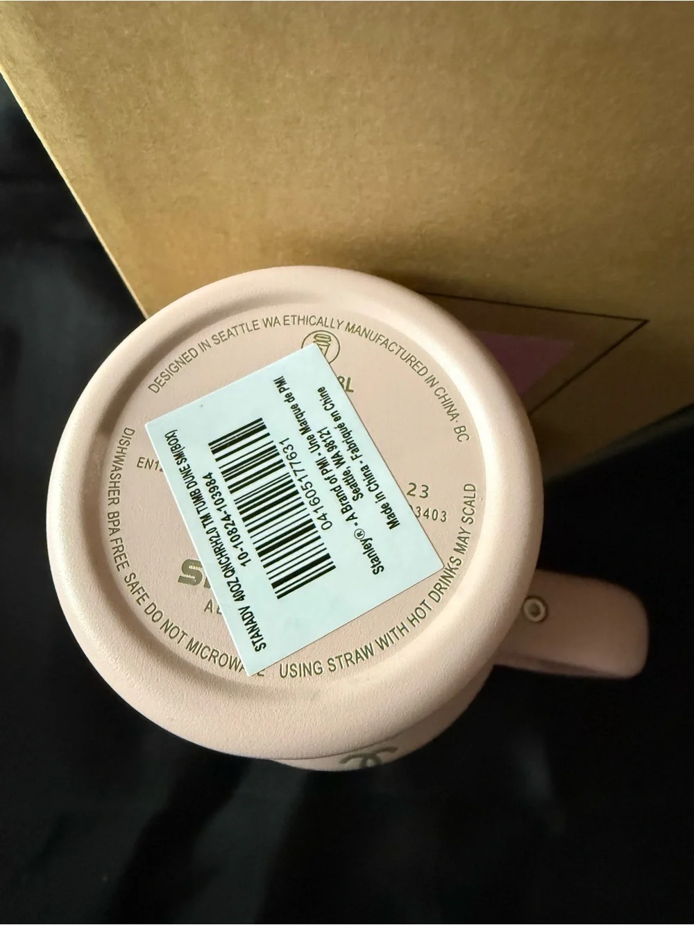 New Stanley 40oz Laser ChanEngravedeL Pink Travel Tumbler with Gold Logo - Picture 7 of 7